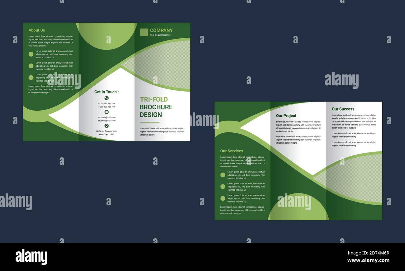 Brochure Design, Business Tri Fold Brochure Design Template Illustrazione vettoriale. Illustrazione Vettoriale