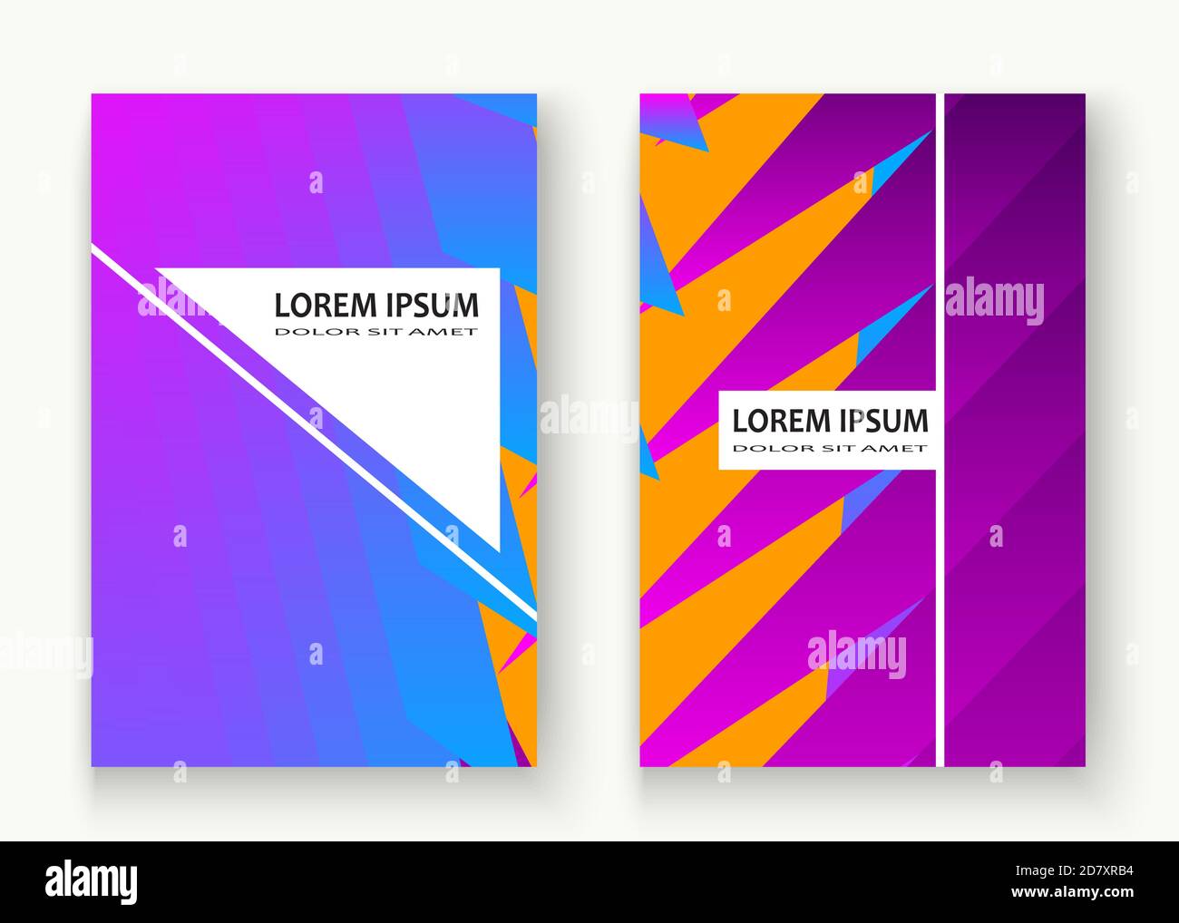 Illustrazione vettoriale del design del set di copertine minimo. Sfumatura blu rosa mezzitoni al neon. Linee di pattern geometrico di texture retrò astratte degli anni '80. Mini a strisce Illustrazione Vettoriale