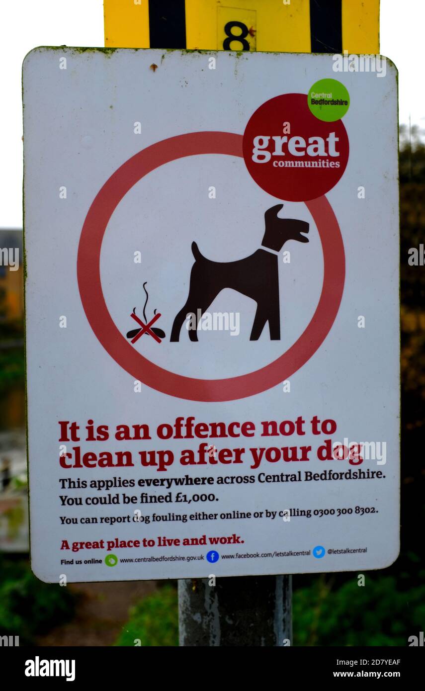Pulire dopo il vostro cane segno in Inghilterra Foto Stock