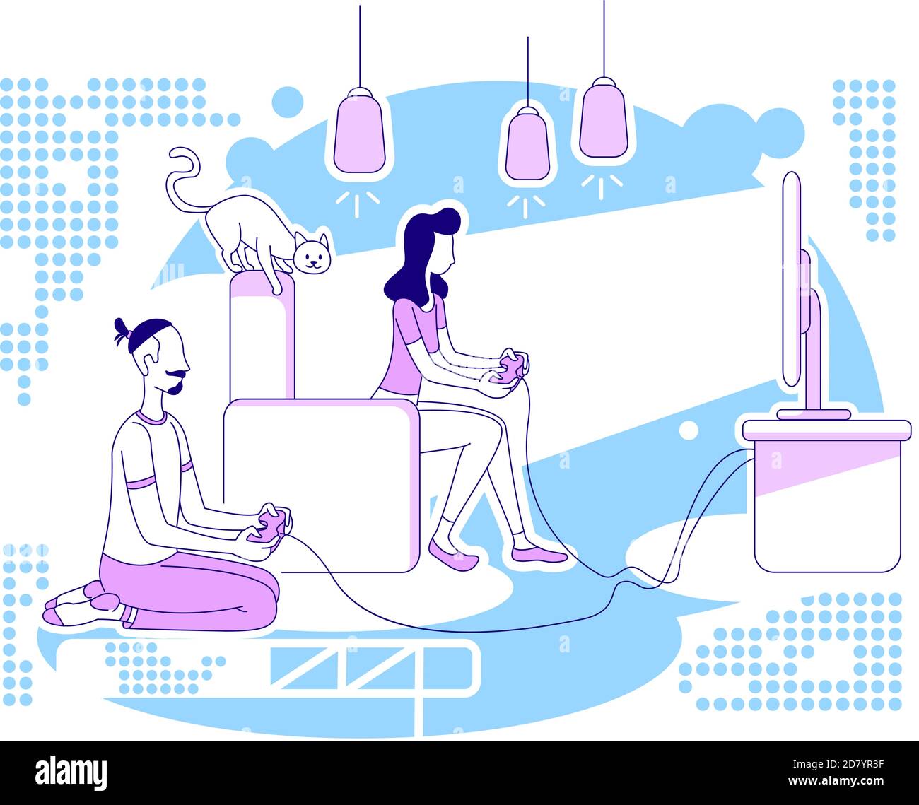 Riproduzione di video giochi flat silhouette vettoriale illustrazione Illustrazione Vettoriale