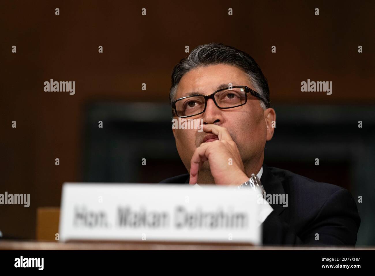 Assistente procuratore generale per la divisione antitrust Makan Delrahim testimonia durante un'audizione del Senato degli Stati Uniti antitrust, politica della concorrenza, e sottocomitato per i diritti dei consumatori sull'applicazione della legge antitrust a Washington, D.C., Stati Uniti, martedì 17 settembre 2019. Credit: Alex Edelman/The Photo Access Foto Stock