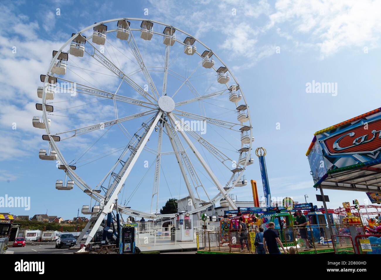 The Big Wheel, o Ferris Wheel, parco divertimenti, Barry Island, Glamorgan, Galles, Regno Unito Foto Stock
