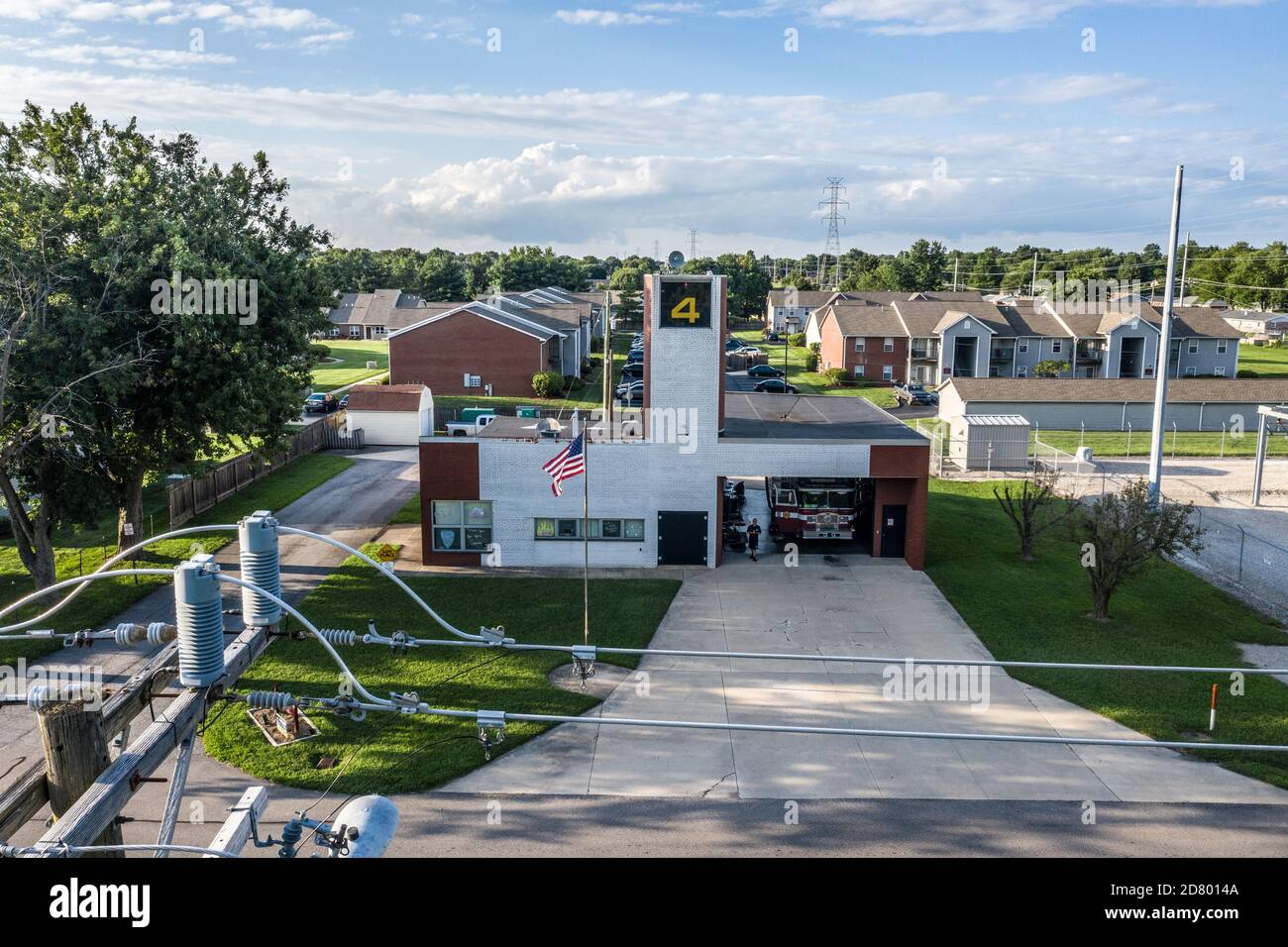 Stazione dei vigili del fuoco numero 4, Firehouse n. 4, dell'architetto Robert Venturi, Columbus, Indiana Foto Stock