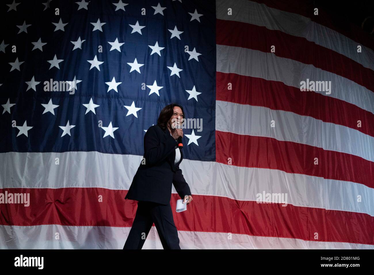 2020 il senatore democratico di speranza Kamala Harris, un democratico della California, parla durante la cena di Wing Ding il 9 agosto 2019 a Clear Lake, Iowa. La cena è diventata un must per le hopefuls presidenziali Democratici davanti al of Iowa Caucus. Credit: Alex Edelman/The Photo Access Foto Stock