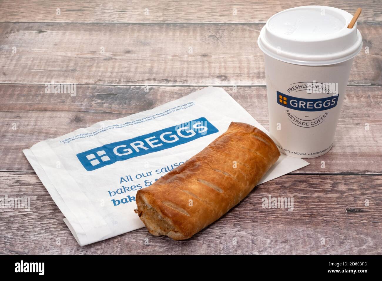 Dover, Regno Unito - 24 ottobre 2020 : Greggs è un panettiere britannico specializzato in pasticceria e prodotti salati come panini e passato di salsiccia Foto Stock