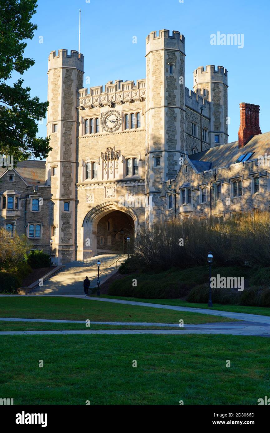 PRINCETON, NJ -8 MAR 2018- Vista invernale di Blair Arch nel campus della Princeton University, un'università privata della Ivy League nel New Jersey, United Stat Foto Stock