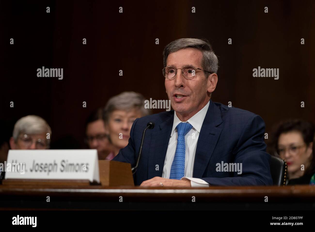 Il presidente della Federal Trade Commission Joseph Simons testimonia durante un'audizione della sottocommissione del Senato degli Stati Uniti Antibrust, Politica della concorrenza e diritti dei consumatori sull'applicazione della legge antitrust a Washington, D.C., Stati Uniti, martedì 17 settembre 2019. Credit: Alex Edelman/The Photo Access Foto Stock