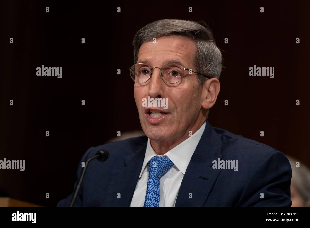 Il presidente della Federal Trade Commission Joseph Simons testimonia durante un'audizione della sottocommissione del Senato degli Stati Uniti Antibrust, Politica della concorrenza e diritti dei consumatori sull'applicazione della legge antitrust a Washington, D.C., Stati Uniti, martedì 17 settembre 2019. Credit: Alex Edelman/The Photo Access Foto Stock