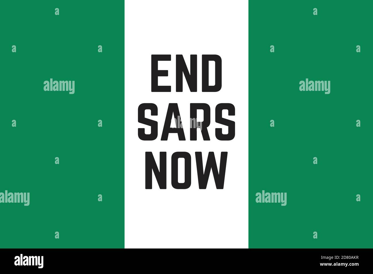 TERMINARE ora la SARS su un vettore di bandiera nigeriana Illustrazione Vettoriale