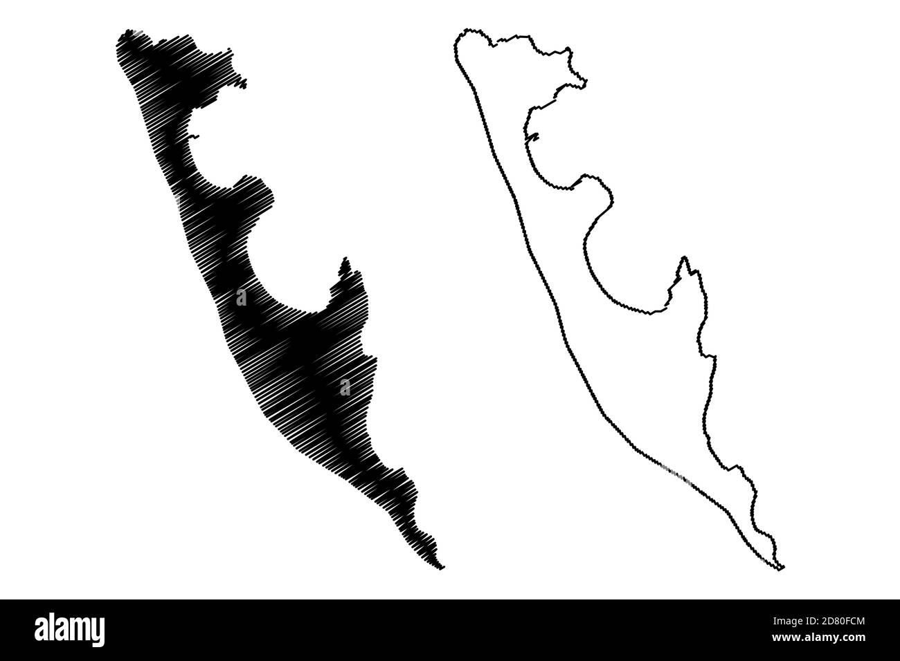 Sao Tome City (Repubblica Democratica di Sao Tome e Principe, San Tommaso e Principe) mappa vettoriale illustrazione, abbozzare città di San Tommaso ma Illustrazione Vettoriale