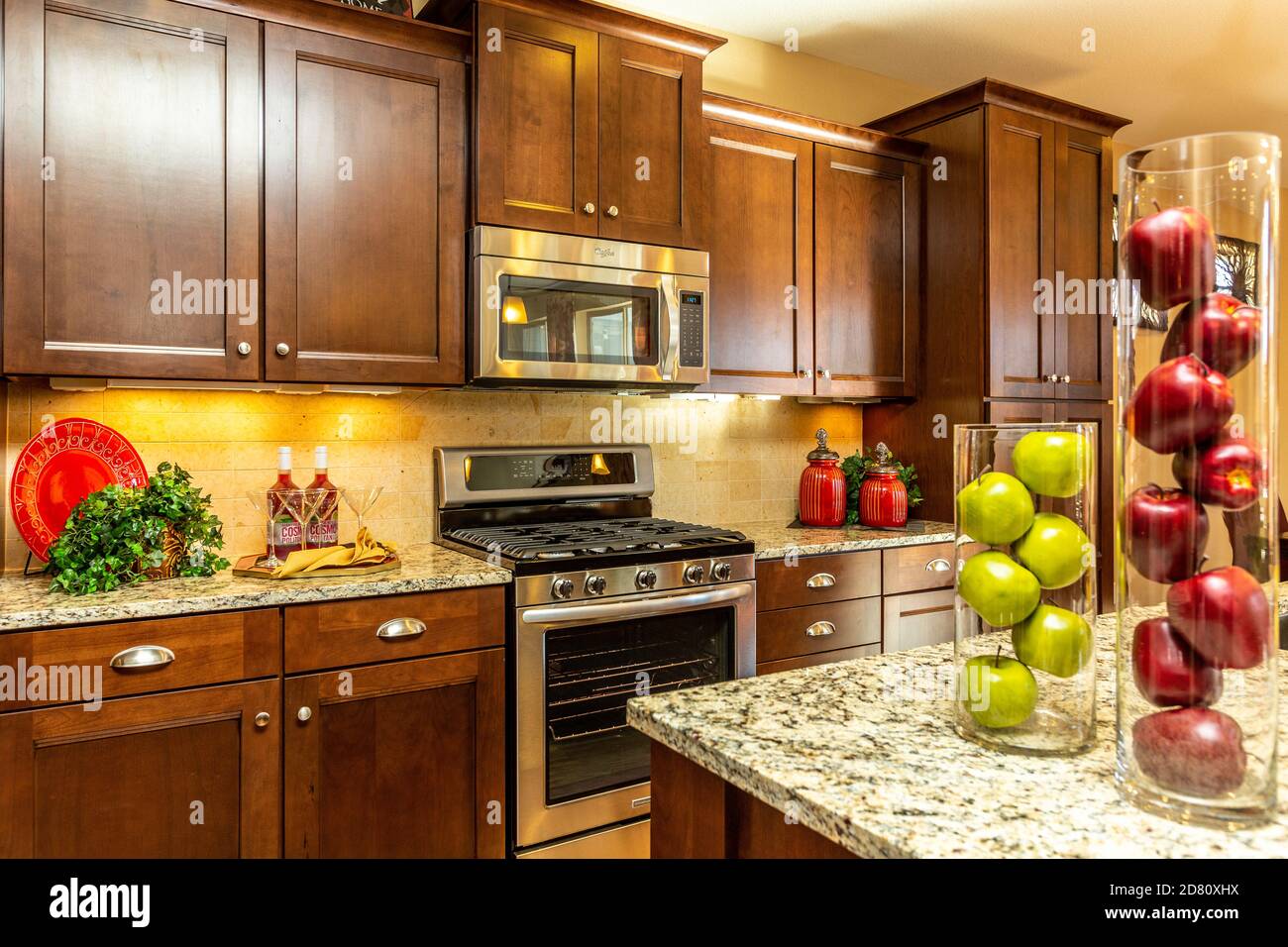 Cucina, case di villaggio casa modello, Arvada, Colorado, STATI UNITI D'AMERICA Foto Stock