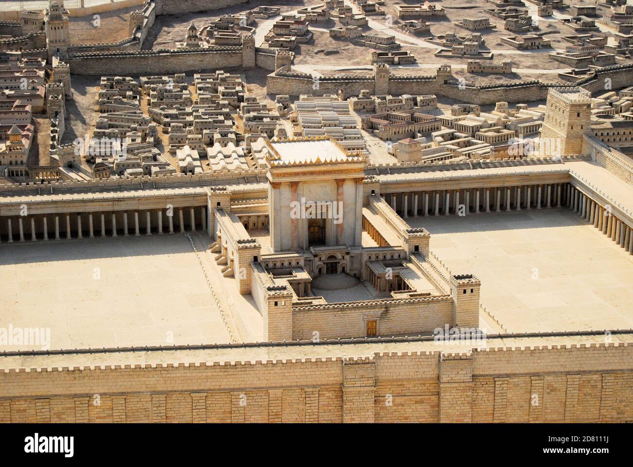 Modello del Tempio Sacro Ebraico a Gerusalemme Foto Stock
