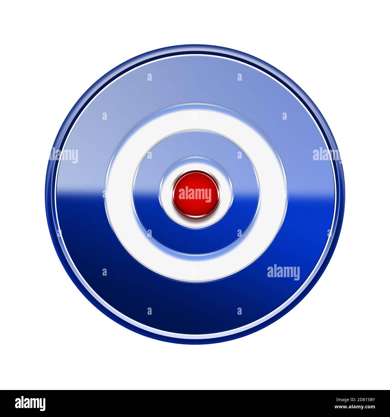 Icona di registrazione blu lucido, isolato su sfondo bianco Foto Stock