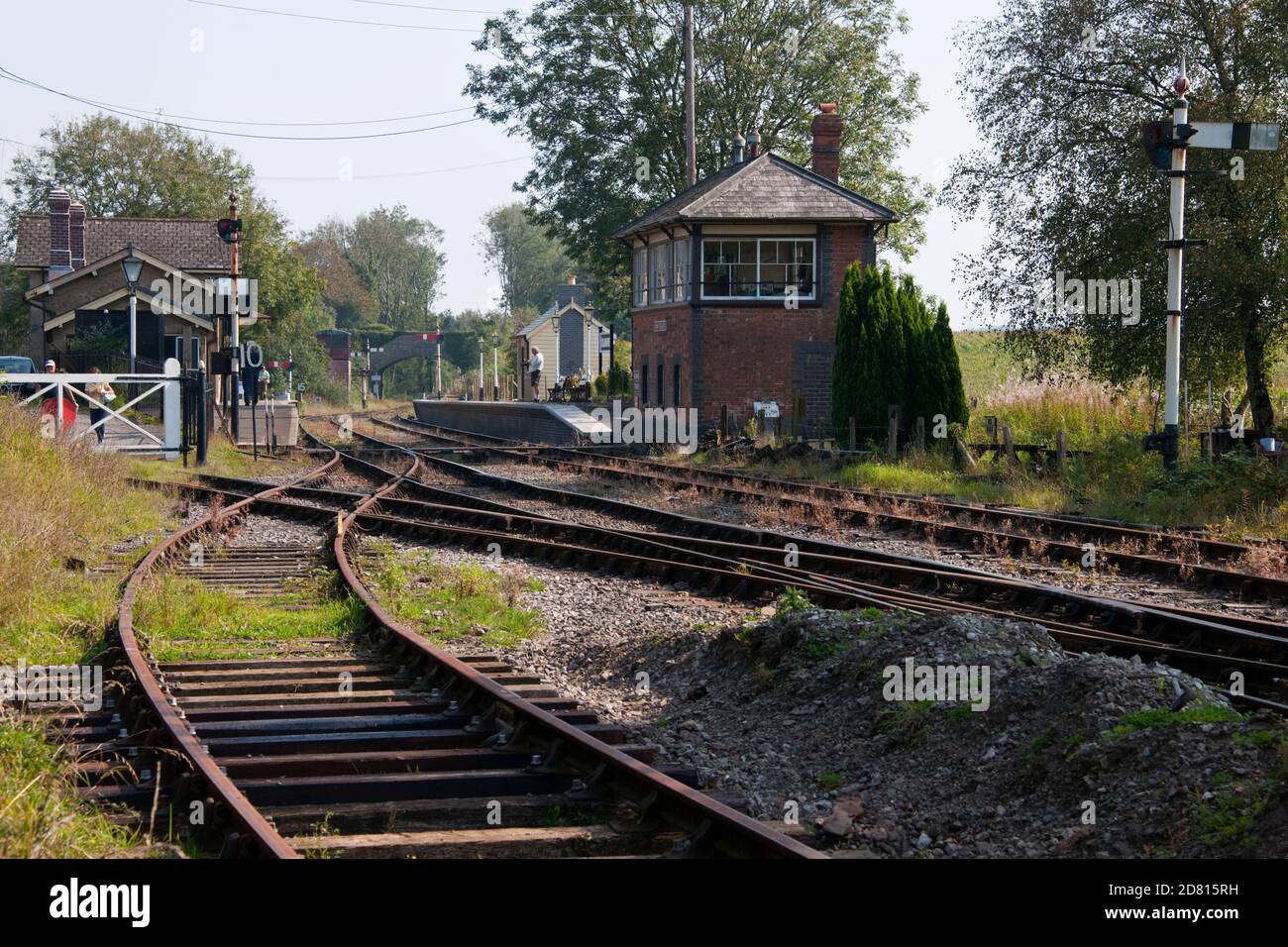 Signal Box presso Cranmore East Somerset Railway Somerset England UK Foto Stock