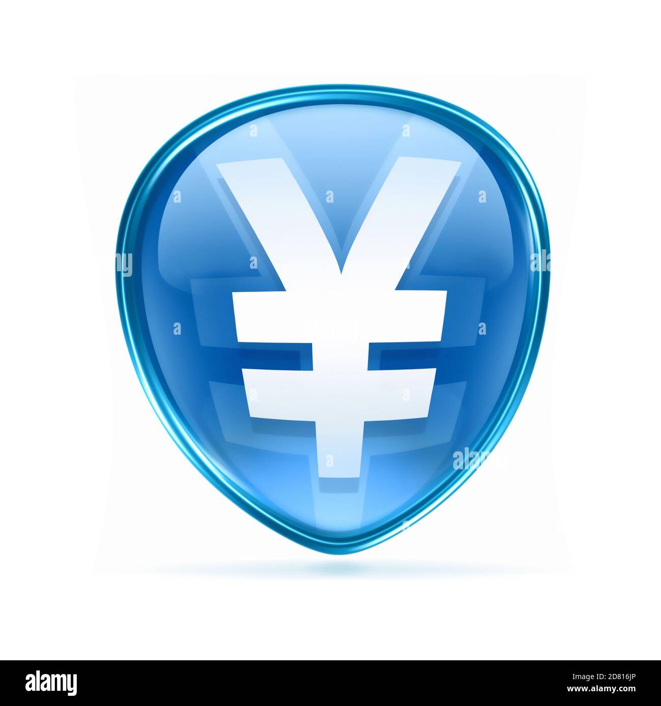 Icona di Yen blu, isolati su sfondo bianco Foto Stock