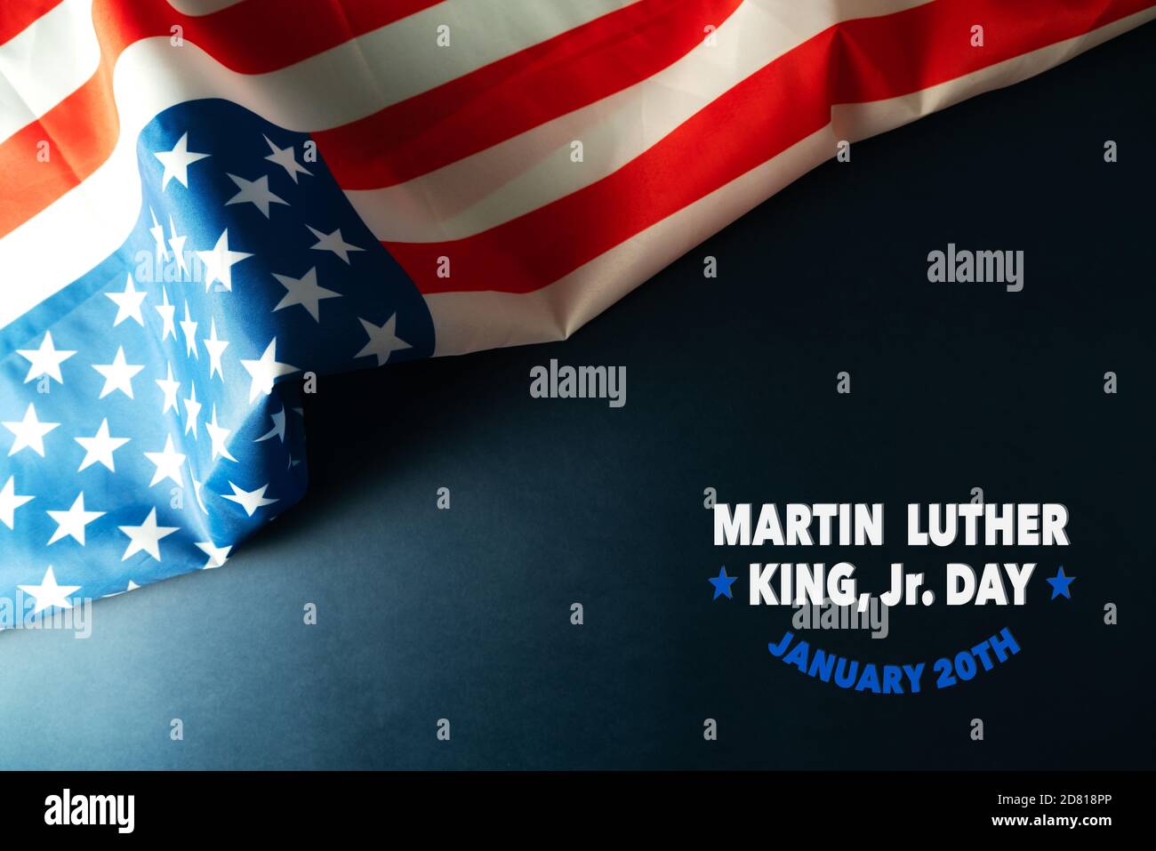 Martin Luther King Giorno Anniversario - bandiera americana sfondo astratto Foto Stock