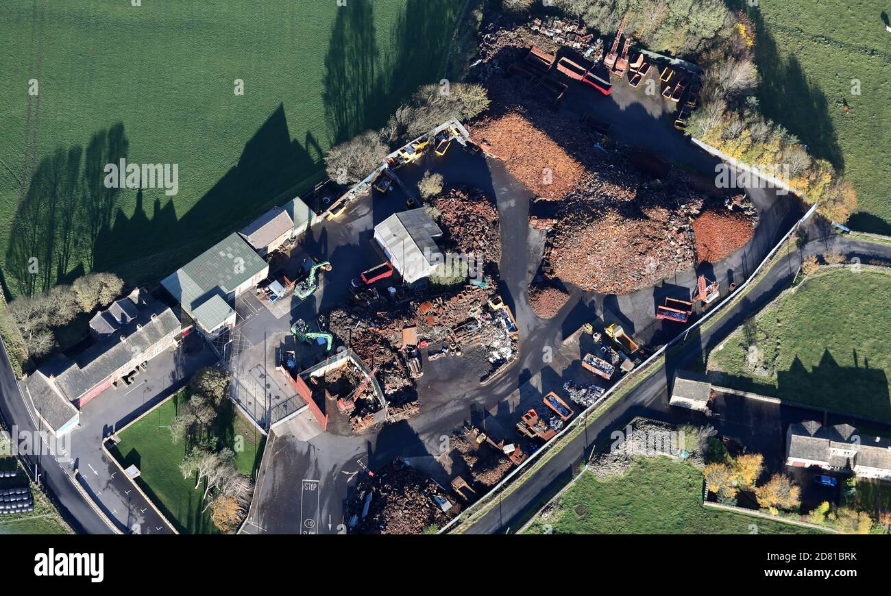 JB Schofield & Sons Ltd cantiere di rottamazione a Slaithwaite, vicino a Huddersfield, West Yorkshire, Regno Unito Foto Stock