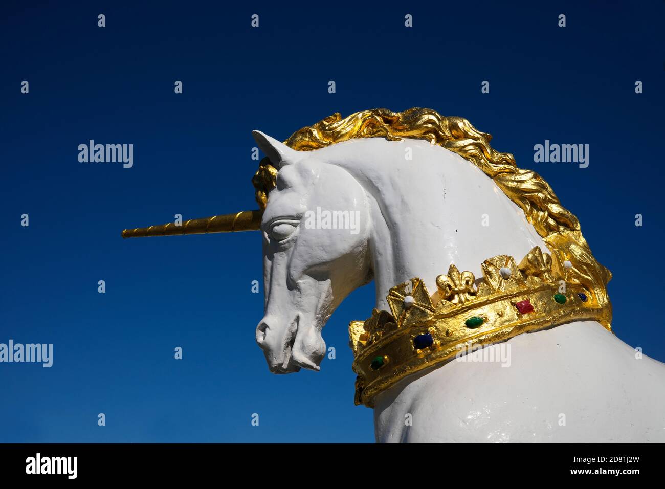 Unicorn sul re George III Memorial Weymouth Dorset England REGNO UNITO Foto Stock