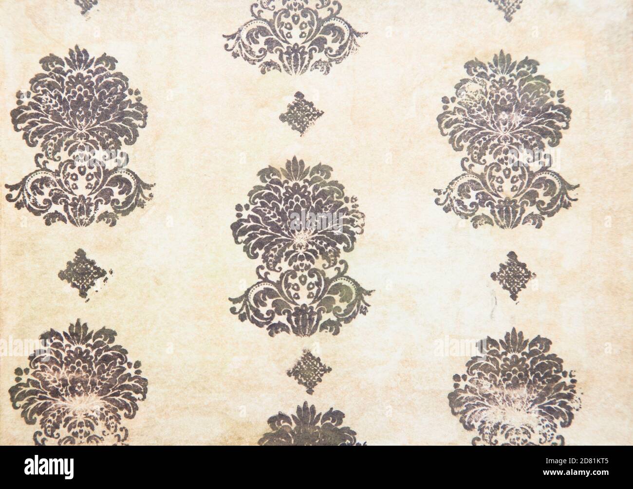 Ornamento reale scuro impresso su carta Foto Stock