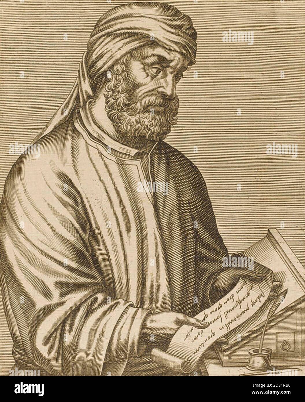 QUINTUS TERTULLIANUS (c 155 - c 240 d.C.) Autore paleocristiano di Cartagine in un'incisione in legno medievale Foto Stock