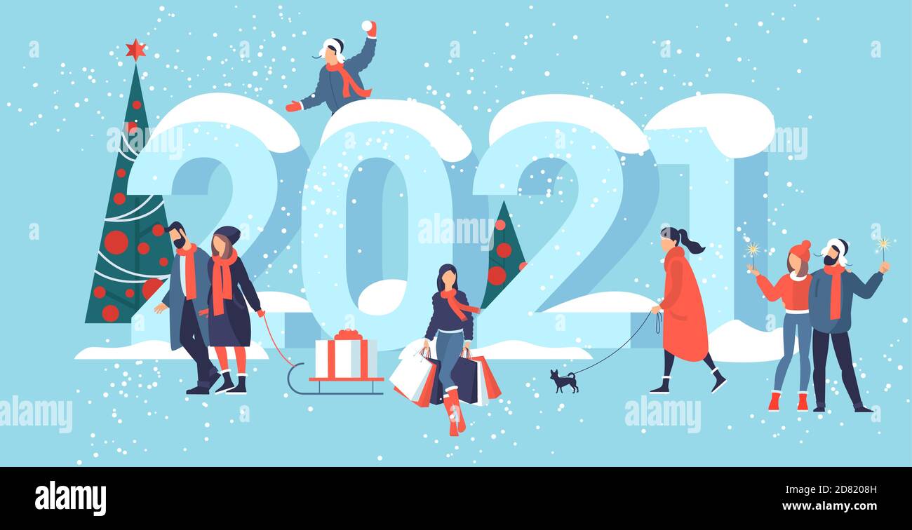 Concetto vettoriale di Natale e Capodanno Illustrazione Vettoriale