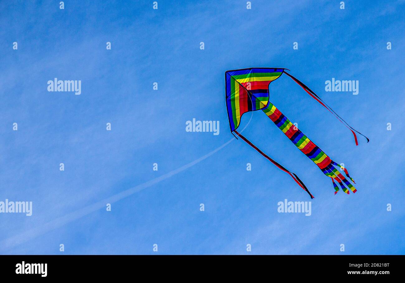 Kite sulla spiaggia di Felixstowe Foto Stock