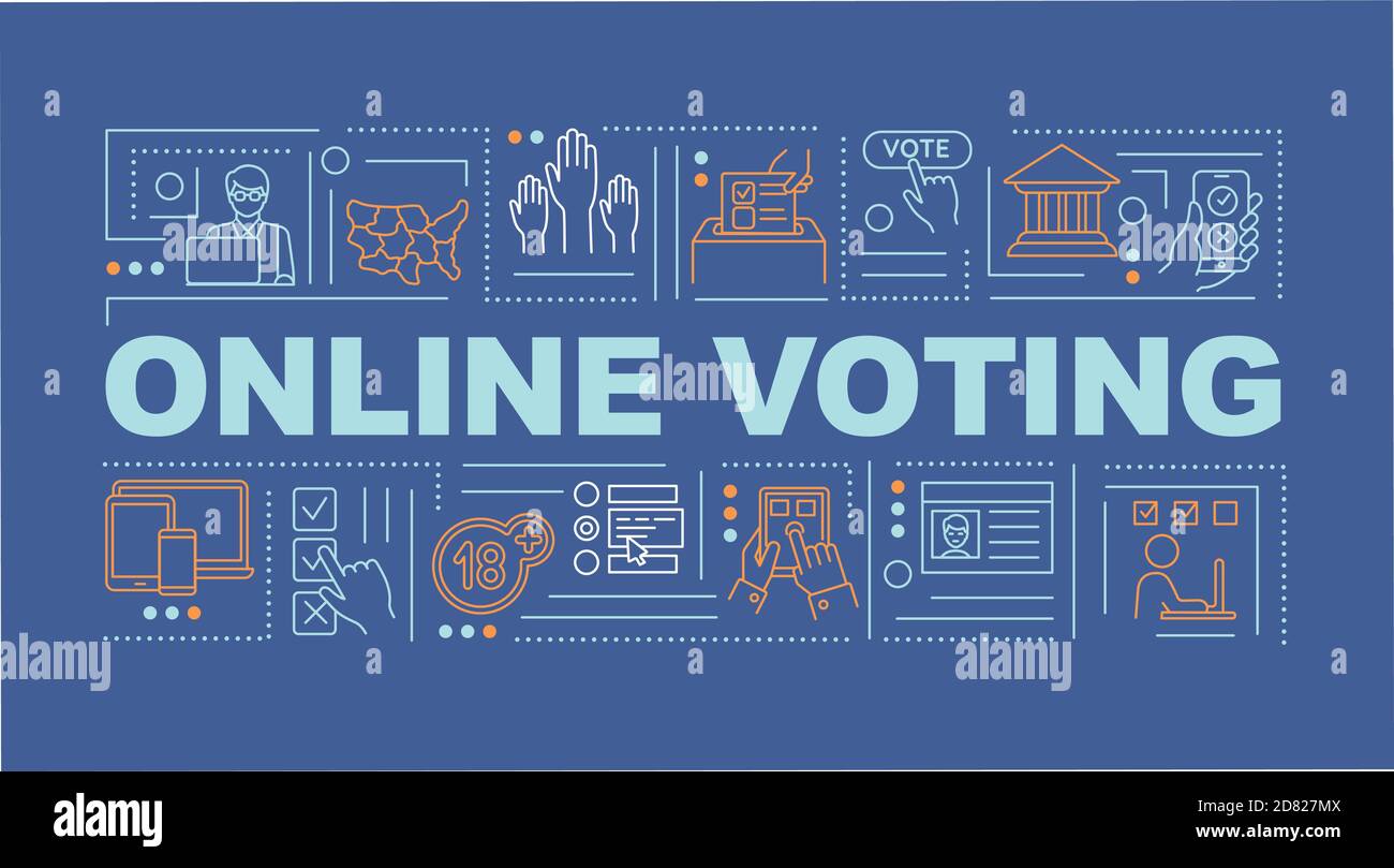 Banner concetti di parola per il voto online Illustrazione Vettoriale
