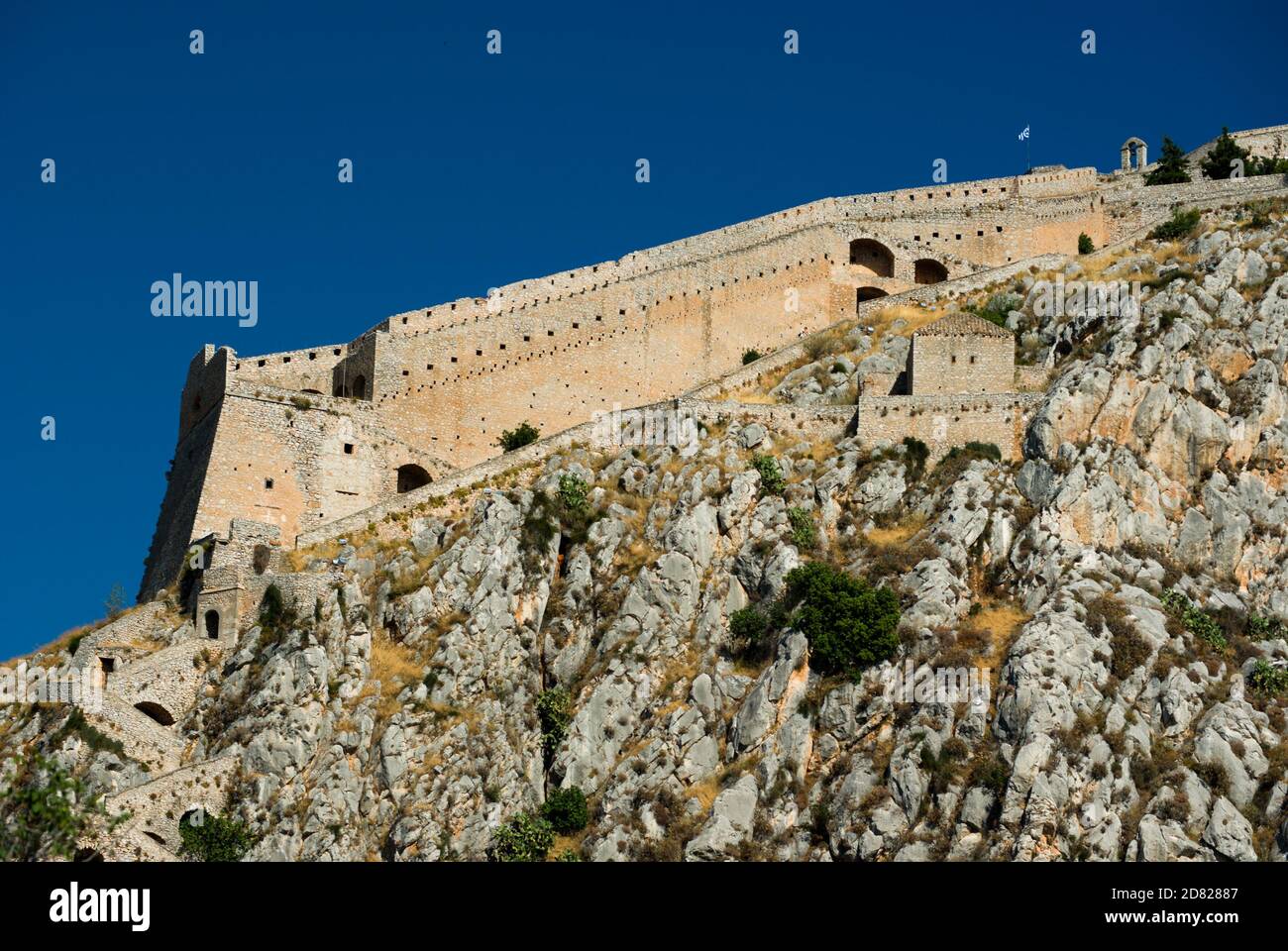 castello roccia di Palamidi a Nauplion, Grecia Foto Stock