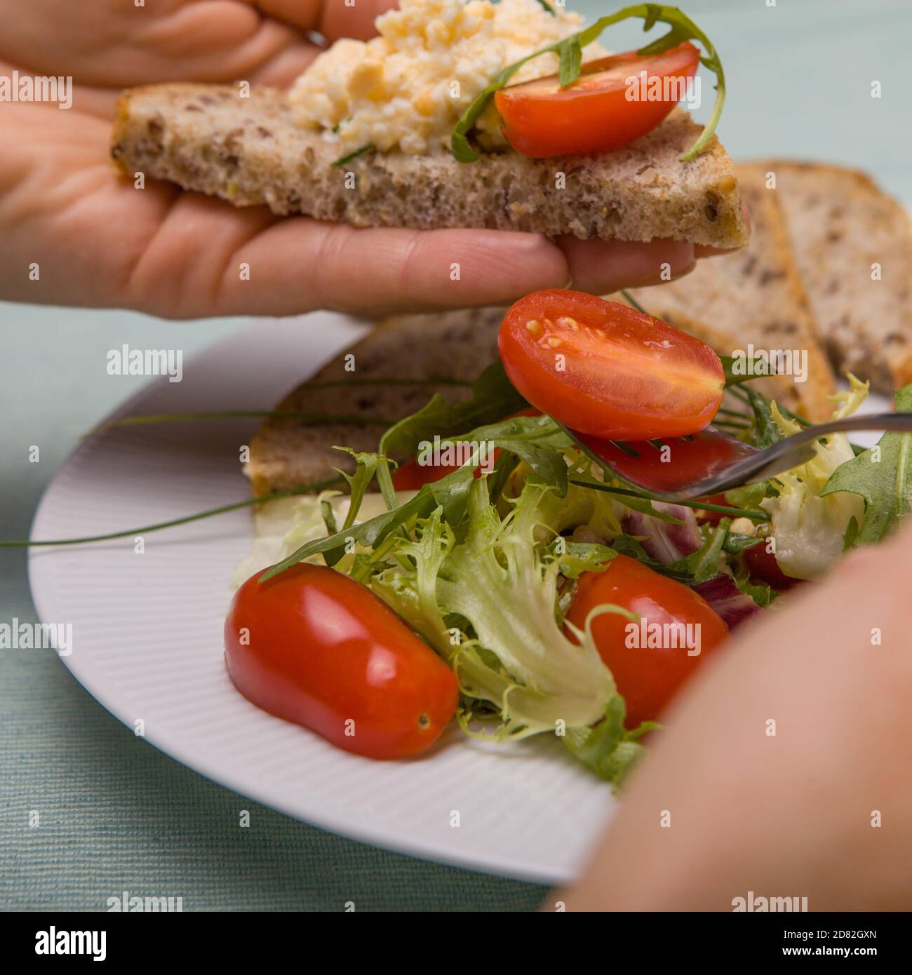 Concetto di cibo sano e dieta, alimentazione dimagrante. Foto Stock