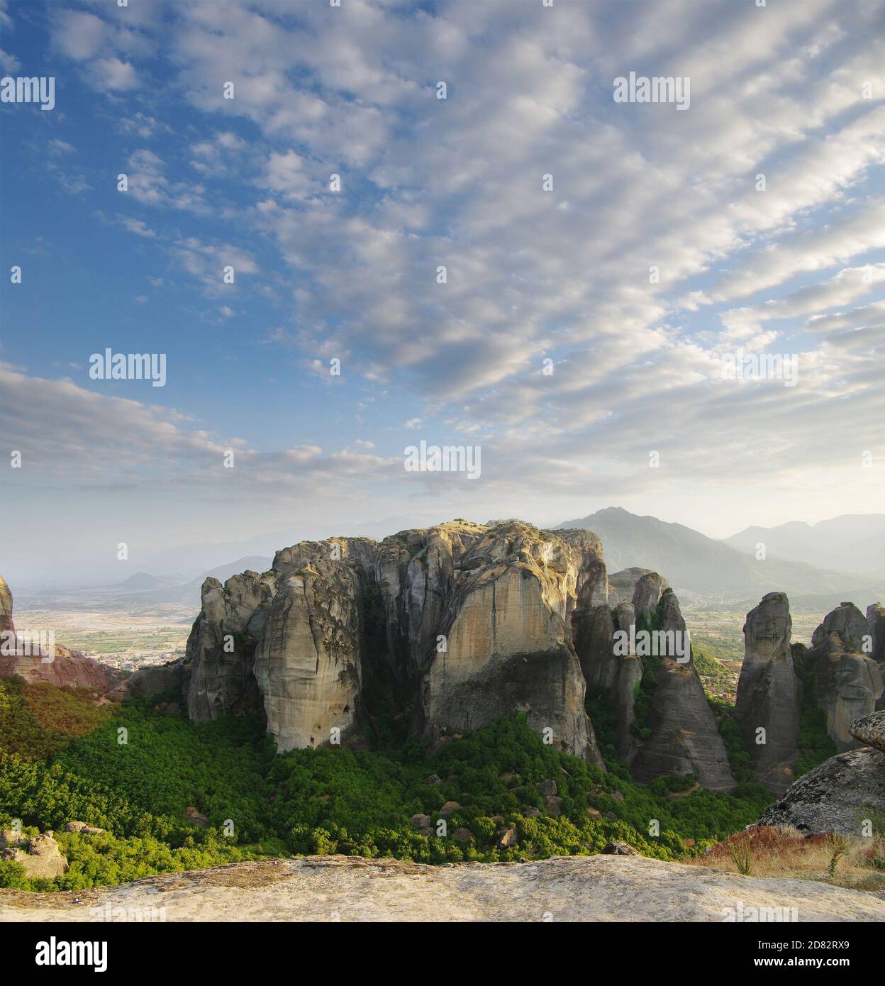 Meteora rock formazione in Grecia Foto Stock