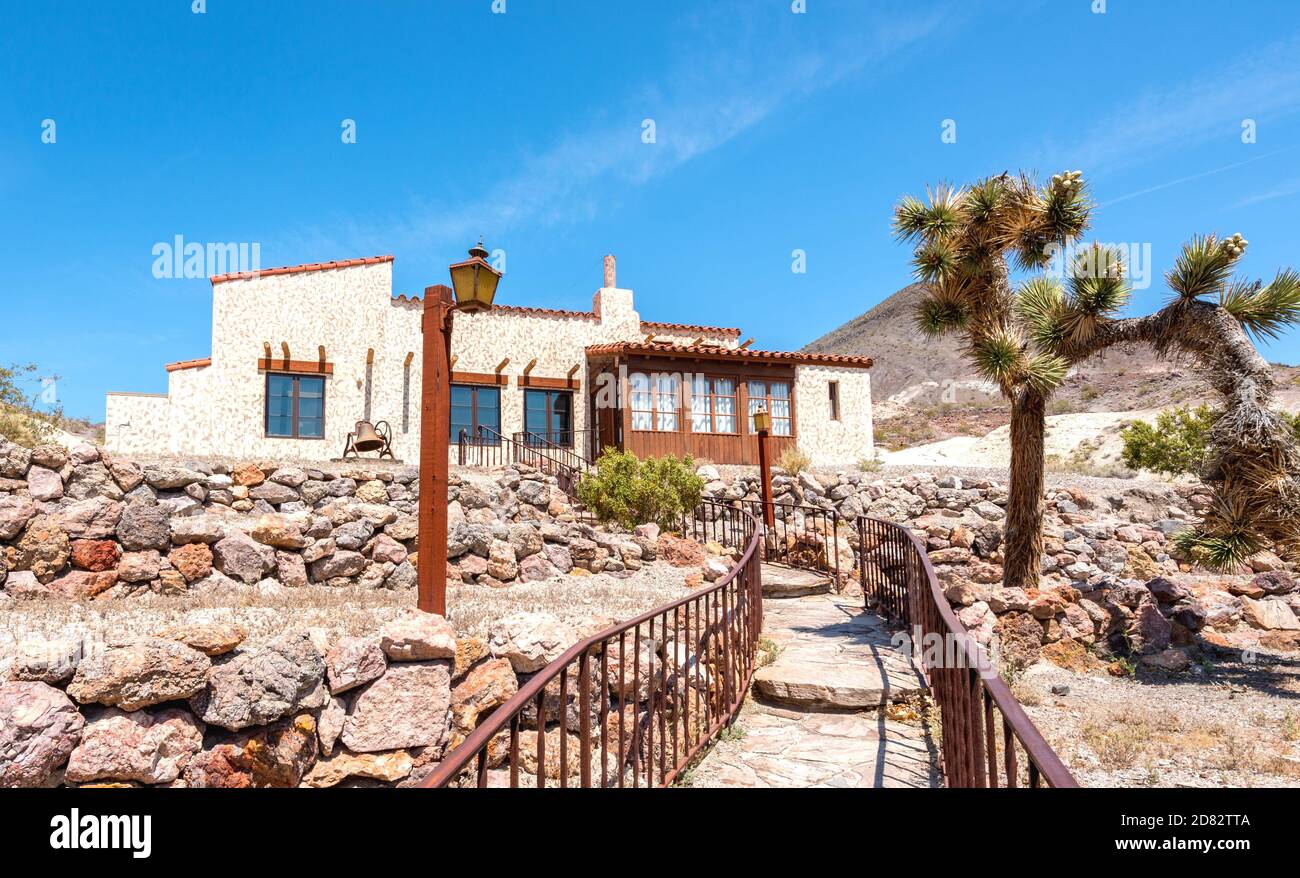 Scotty's Castle è una villa a due piani in stile revival della Missione e Revival coloniale spagnolo nella Death Valley, California-USA Foto Stock