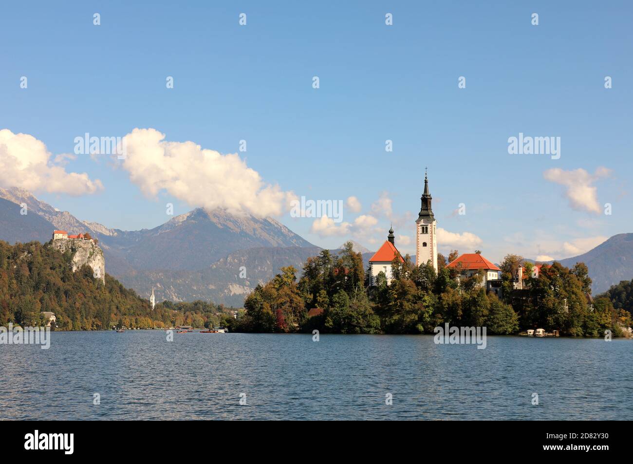 Bellissimo lago di Bled in Slovenia Foto Stock