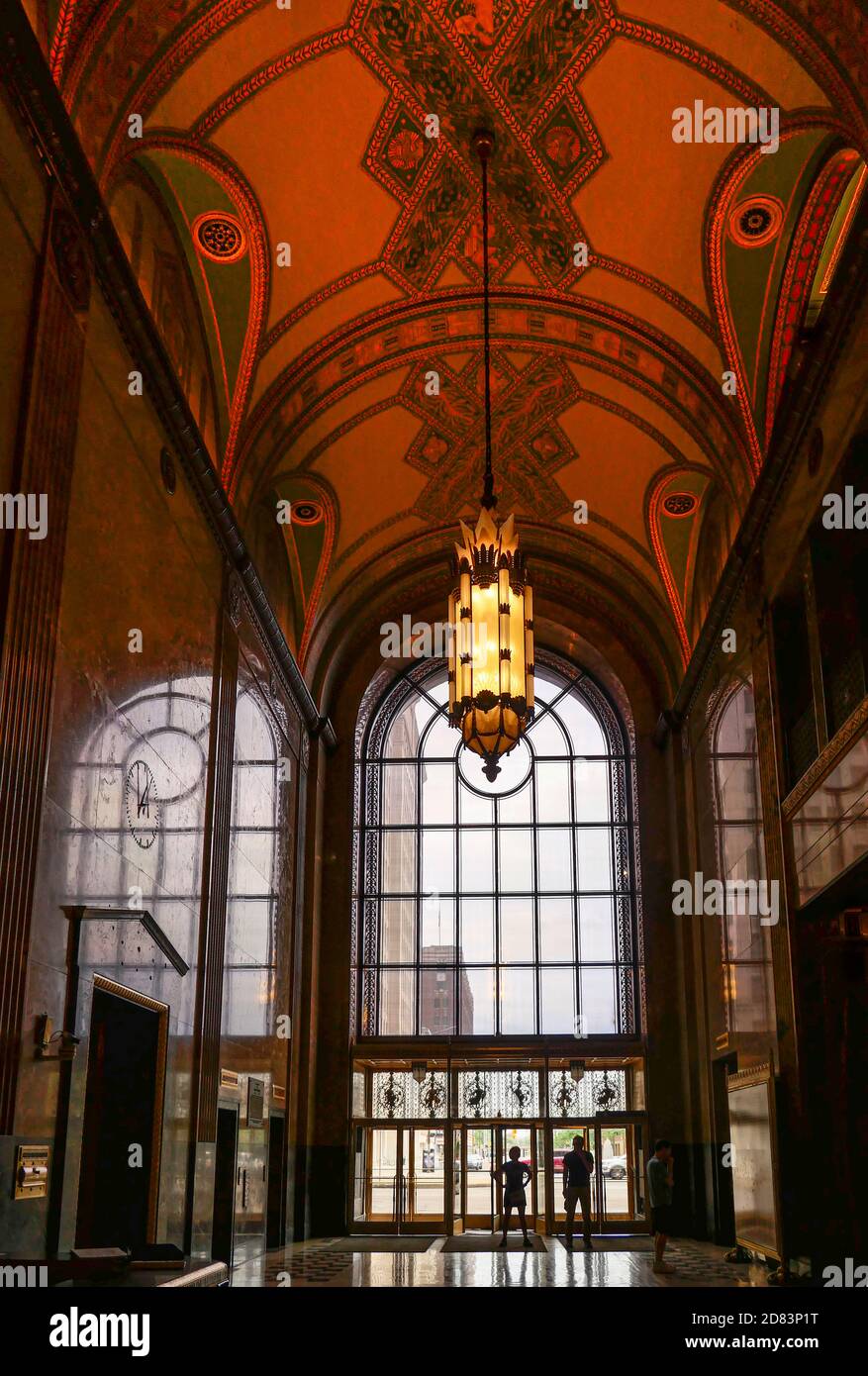 Interno del Fisher Building Art-deco di Detroit Foto Stock