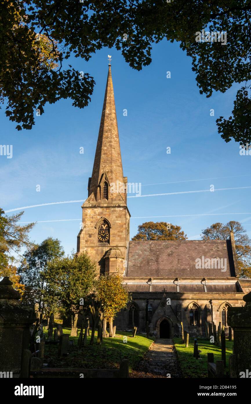 Regno Unito, Inghilterra, Staffordshire, Moorlands, Grindon, All Saints Church Foto Stock