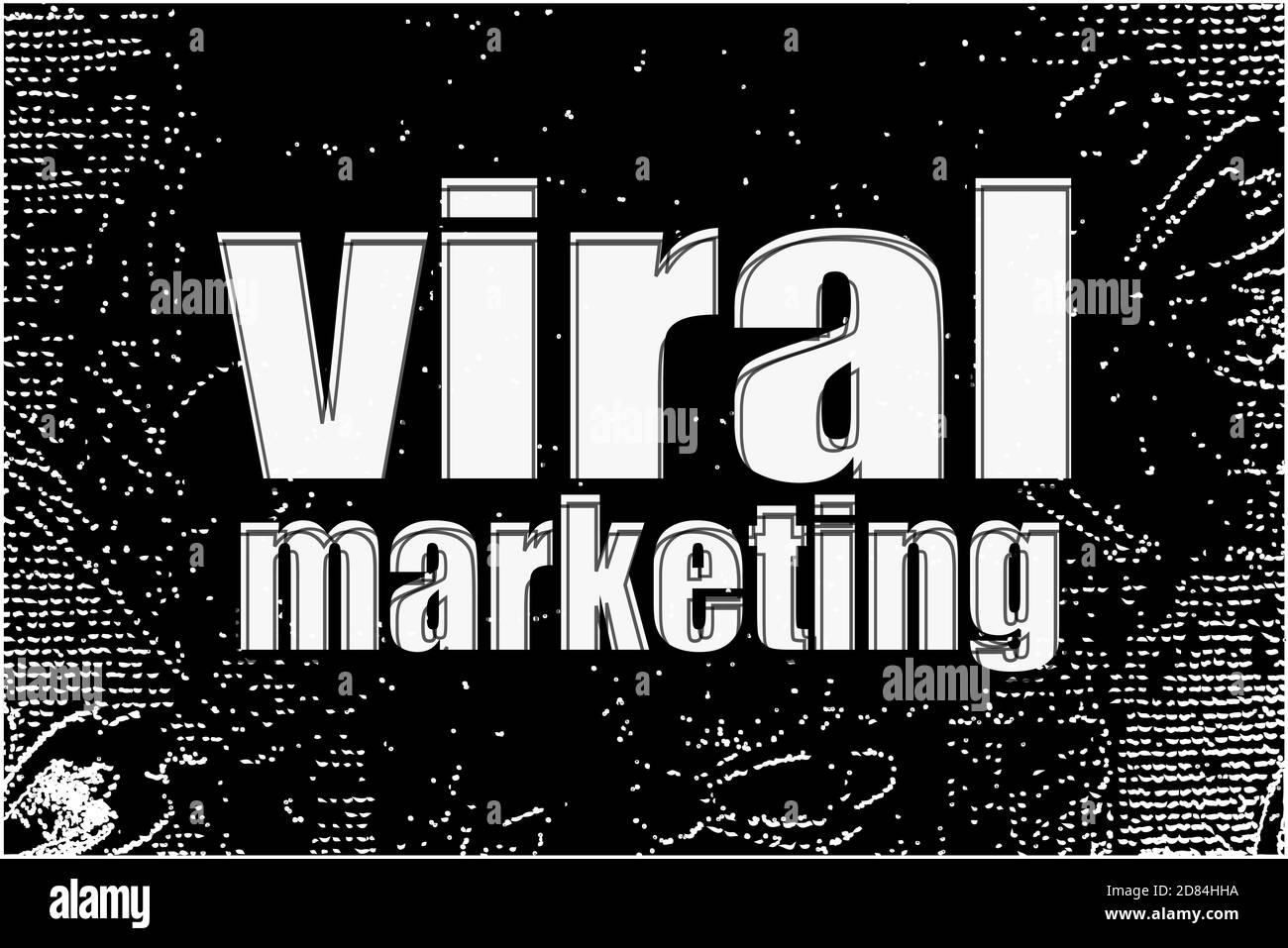 Marketing concetto. Parole Viral Marketing . Parole bianche su sfondo astratto nero Foto Stock