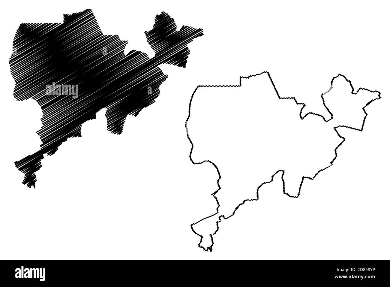 Dodoma City (Repubblica unita di Tanzania) mappa vettoriale illustrazione, scribbling schizzo Città di Dodoma mappa Illustrazione Vettoriale