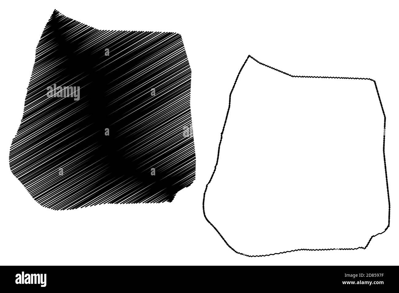 Khartoum North City (Repubblica del Sudan, Stato di Khartoum) mappa vettoriale illustrazione, abbozzare schizzo Città di Khartoum Bahri mappa Illustrazione Vettoriale