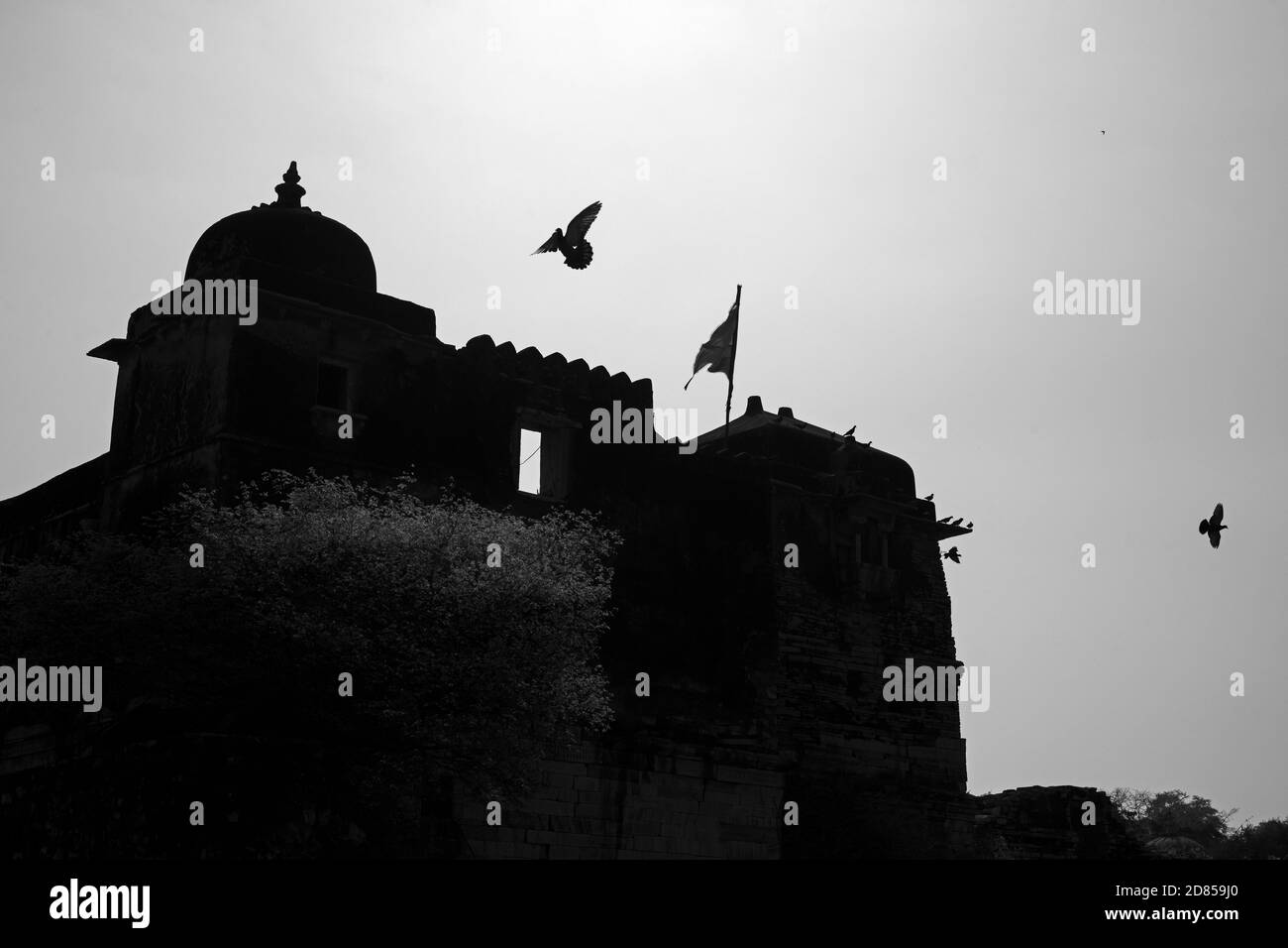 Il Forte Chittor o Chittorgarh è il più grande forte dell'India. È un sito patrimonio dell'umanità dell'UNESCO, Chittorgarh, Rajasthan, India. Foto Stock