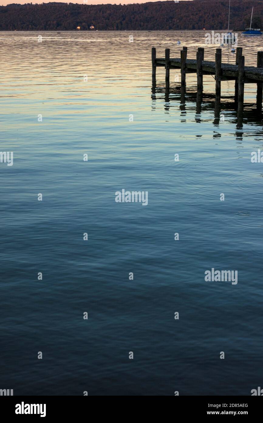 Diessen, vista di Ammersee, Baviera, Germania Foto Stock