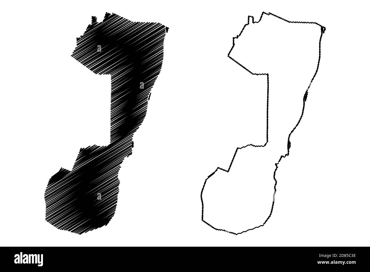 Omdurman City (Repubblica del Sudan, Stato di Khartoum) mappa vettoriale illustrazione, abbozzare schizzo Città di Omdurman mappa Illustrazione Vettoriale