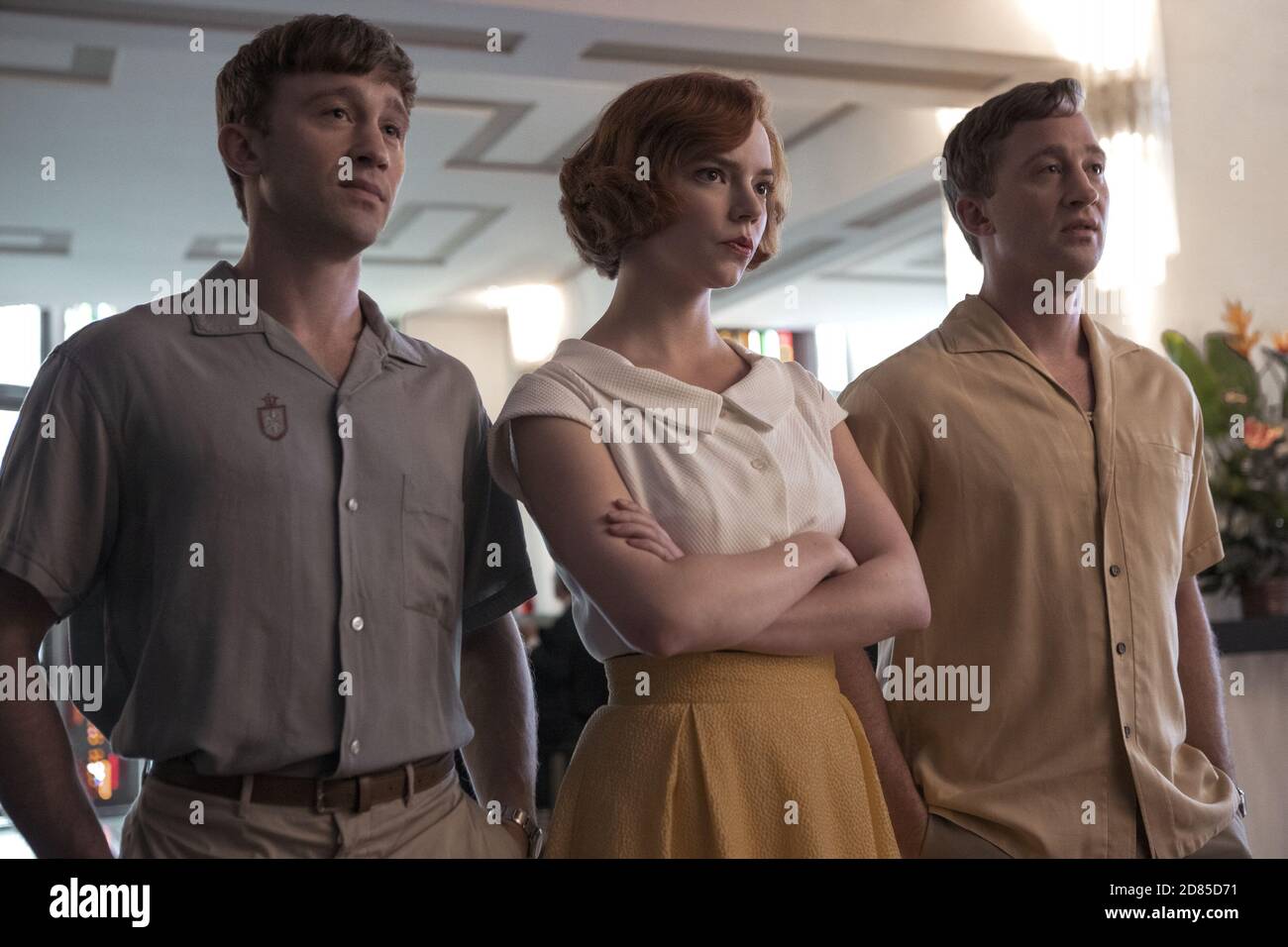 Mattew Dennis Lewis, Anya Taylor-Joy, Russell Dennis Lewis, 'The Queen's Gambit' (2020) Stagione 1 / Credit: Phil Bray / Netflix / The Hollywood Archive Foto Stock