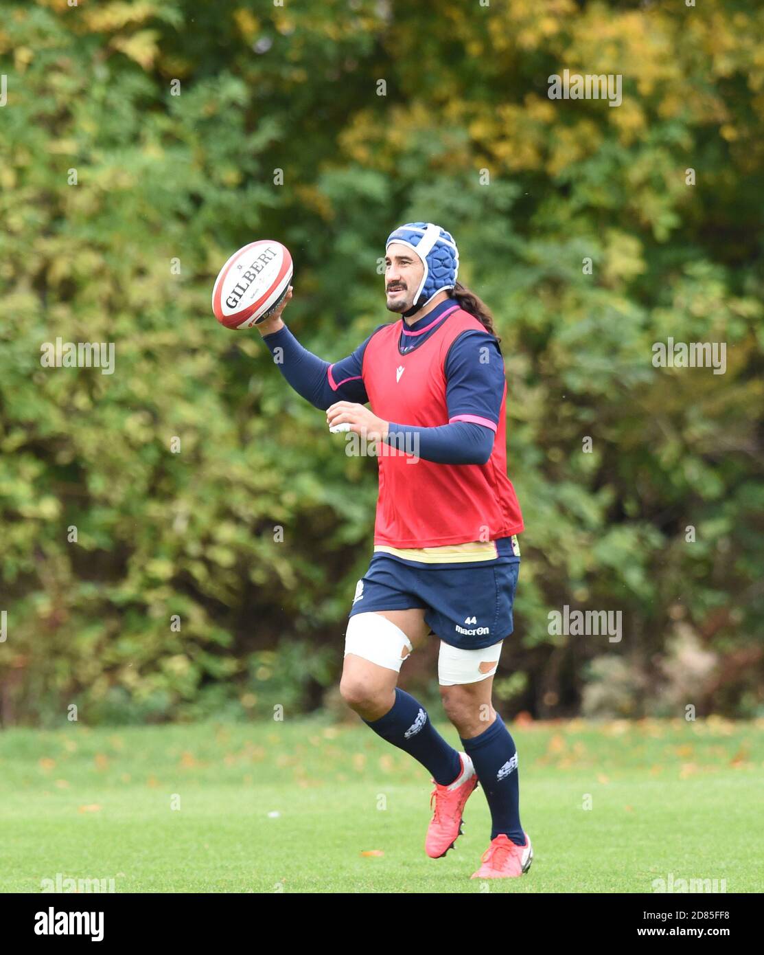 Oriam Sports Center Riccarton, Edimburgo. Scozia Regno Unito. 27 ottobre 20 sessione di allenamento del Rugby in Scozia in vista della partita finale delle sei Nazioni di Guinness contro il Galles . Blair Cowan (London Irish) Credit: eric mcowat/Alamy Live News Foto Stock