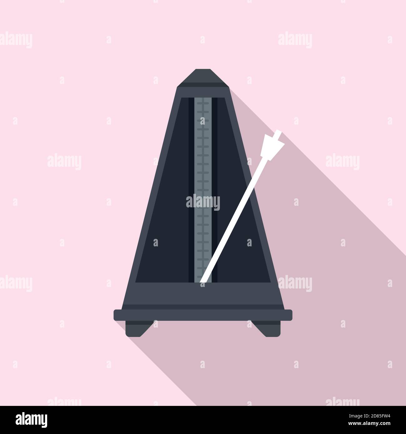 Icona metronomo classica, stile piatto Illustrazione Vettoriale