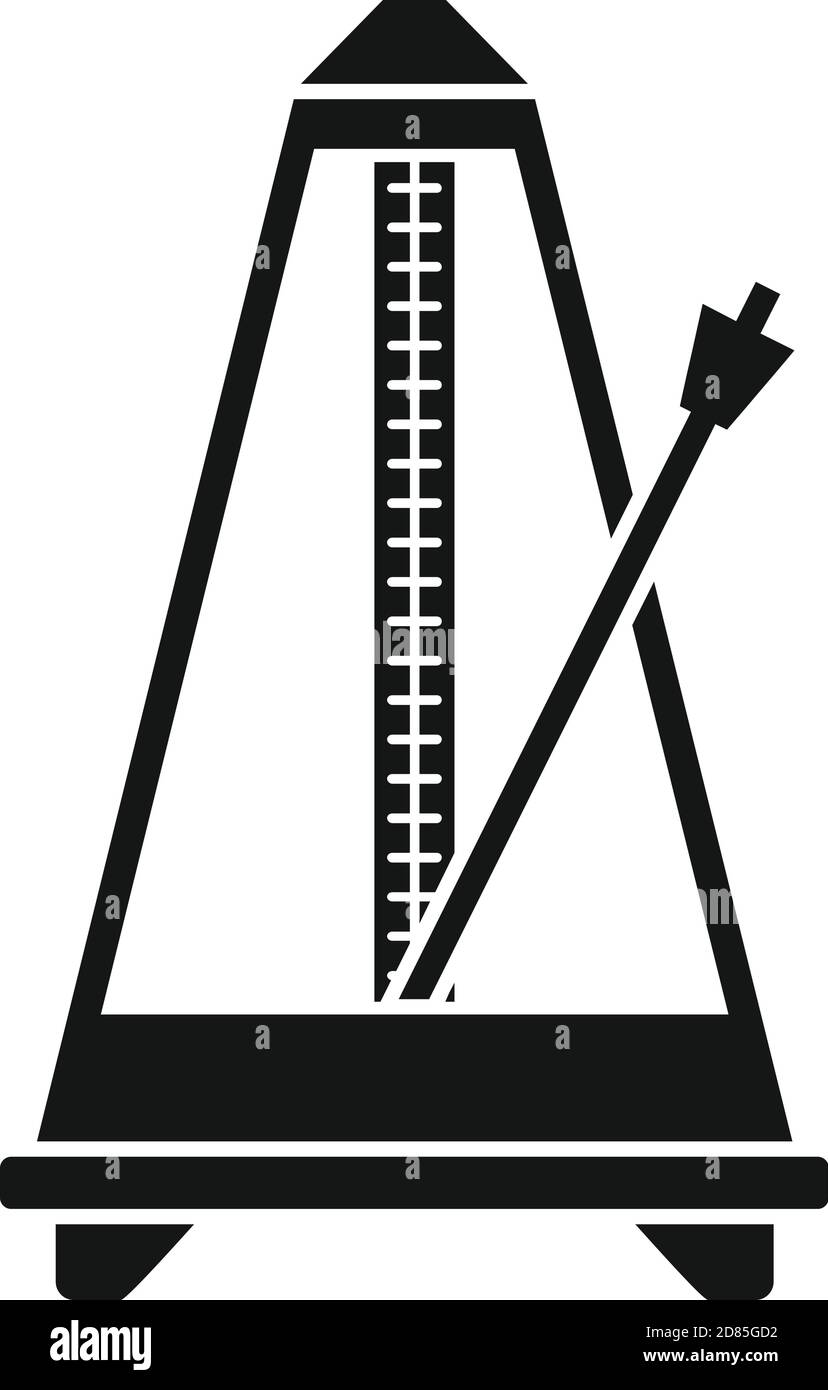 Icona metronomo classica, stile semplice Illustrazione Vettoriale