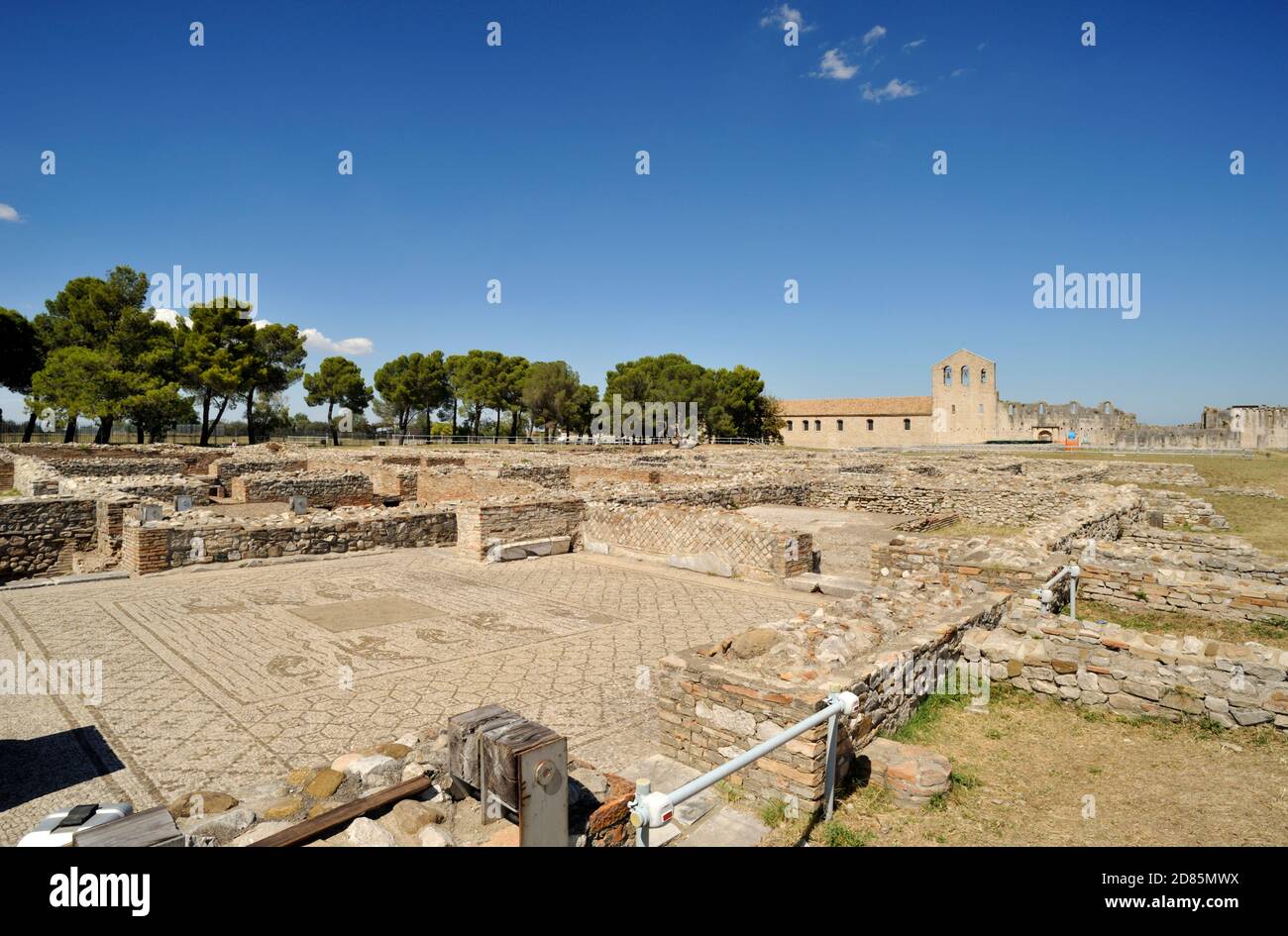 Italia, Basilicata, venosa, parco archeologico, terme romane, mosaico Foto Stock