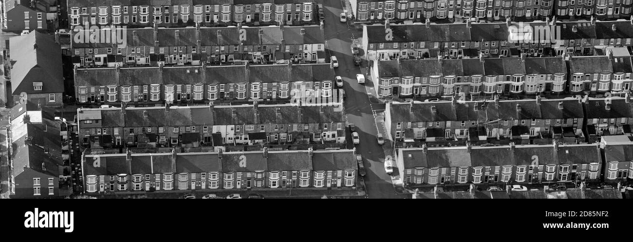 File di case a schiera vittoriane a Toxteth, Liverpool Merseyside, Inghilterra nord-occidentale, Regno Unito Foto Stock