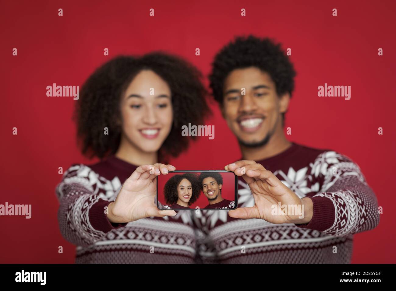 Foto di famiglia sulle vacanze di Natale e Capodanno Foto Stock