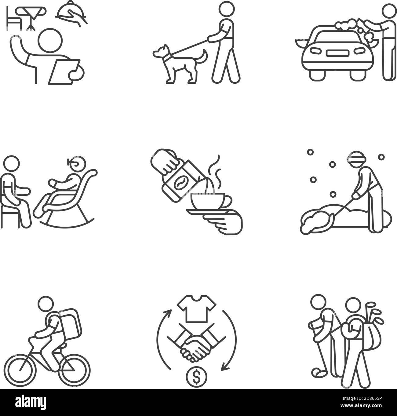 Set di icone lineari opportunità di impiego Illustrazione Vettoriale