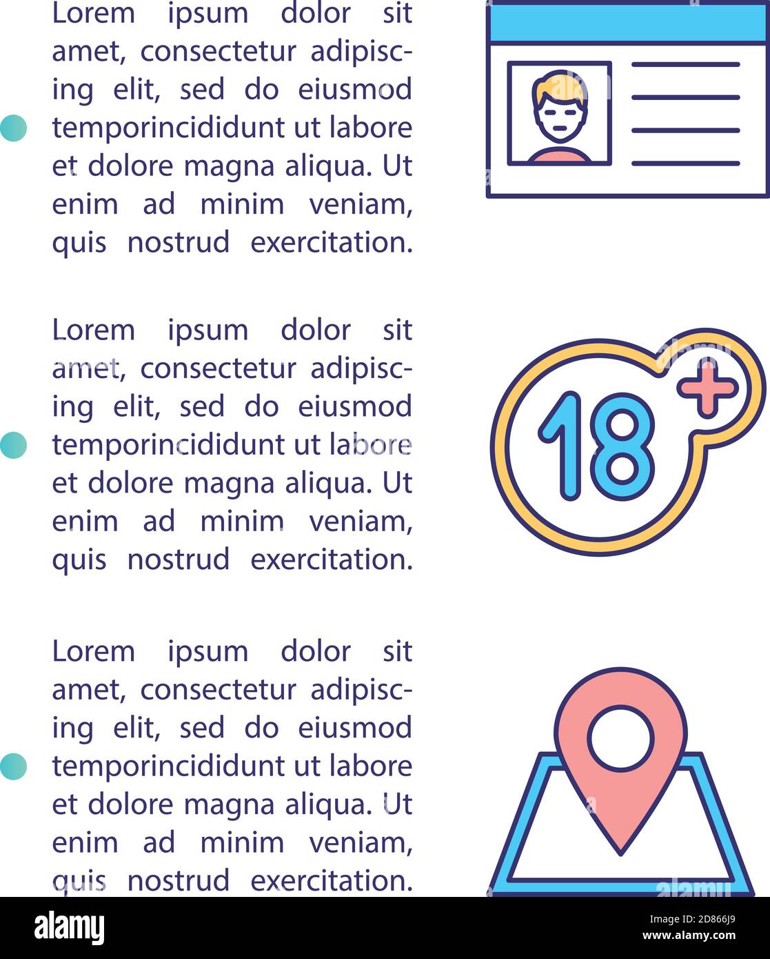 Icona del concetto delle regole di votazione elettronica con testo Illustrazione Vettoriale