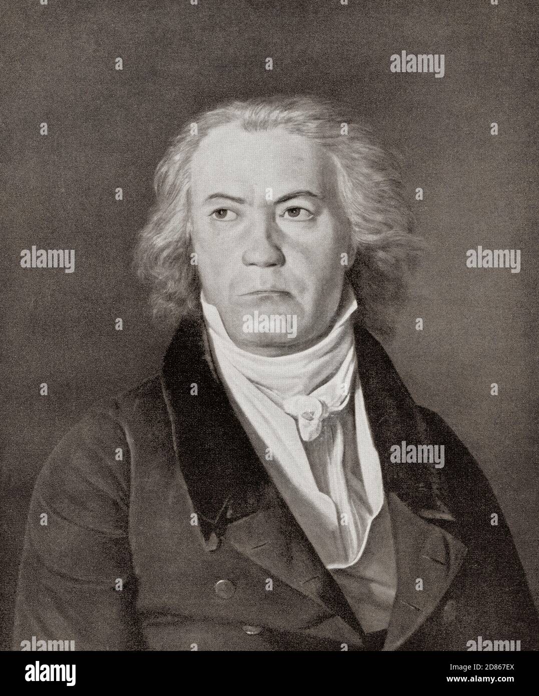 Ludwig van Beethoven, 1770 – 1827, visto qui 53 anni. Compositore e pianista tedesco. Da Ludwig van Beethoven, 1770 - 1827, Sein Leben a Bildern (la sua vita nelle immagini) Foto Stock